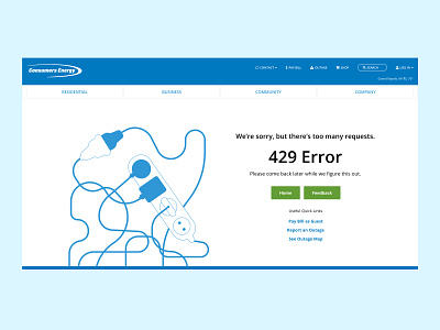 429 Error - UI Design 404 429 429 error corporate electricity error gas illustration power and utilities power company ui ux