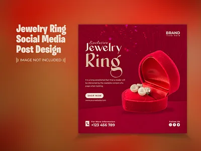 Jewelry Social Media Post Template Design ads packaging post