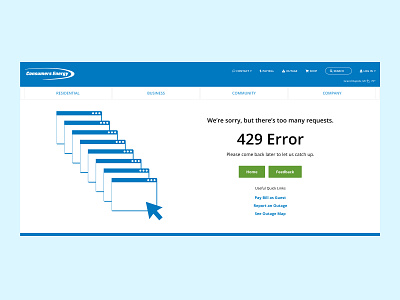 429 Error - UI Design 429 429 error computer electric error error screen gas power and utilities ui ux