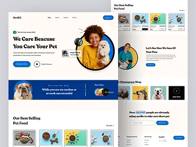 Pet Care Website Landing Page agency animal brand design classic ui clean ui design dog health care healthcare iamhosenrahman landing page medicine pet shop petshop ui design veterinarian veterinary web design website website concept website design