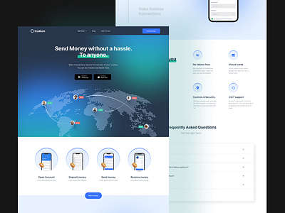 Cudium Landing Page design fintech landing page fintech ui fintech uiux fintech website interface interfacedesign minimal design mobile app design ui website ui