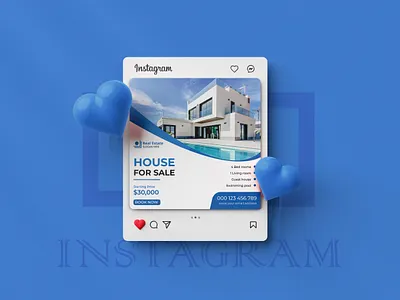 Real Estate social media post template banner creative designer editable facebook graphic design home house instagram modern professional real estate sale social square web