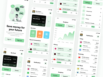 Fintech Mobile App app design dribbble app finance finance mobile app financial app financial mobile app fintech fintech app fintech mobile app fiverr green mobile app mobile apps money management ui ui design ui designer upwork wallet wallet app