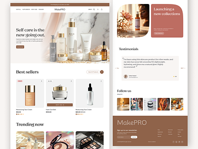 MakePRO - Skincare E-commerce Landing Page clean cosmetics cosmetics store ecommerce face care landing page makeup online retailer online shop personal care product page design shopify shopify website skincare ui uiux ux web web design