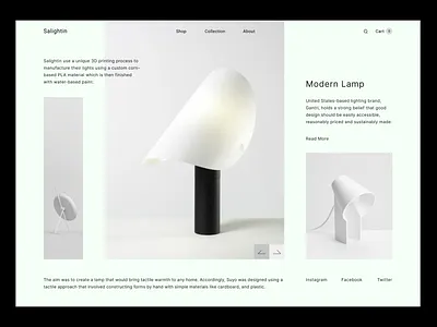 Lamp Shop Web Header branding design e commerce ecommerce homepage lamp lamp shop light lighting minimalism modern online shop product shop simple store web design web header website white