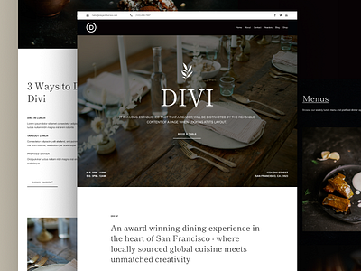 Fine Dining Website Design for Divi design divi fine dine food delivery food menu food website home page landing page lounge website restaurant restaurant landing page restaurant website ui ux web design website