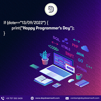Happy Programmers' day animation branding color palette design graphic design illustration logo logo design photoshop ui unique logo ux