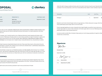 Modern Proposal branding design document font freelance invoice logo paper pdf print proposal saas signature