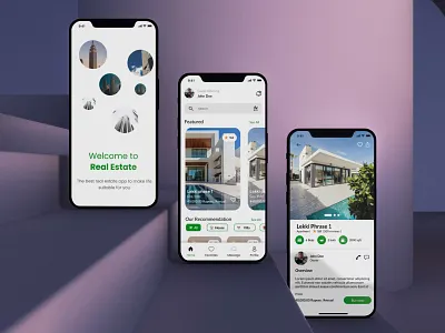 Real Estate App Design app app design app ui branding clean ui design dribbble figma graphic design home home app illustration logo minimal motion graphics real estate app ui ux