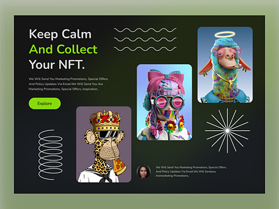 NFT Website Landing Page. 3d landing landing page landingpage nft simple ui ui design ui ux uiux web website