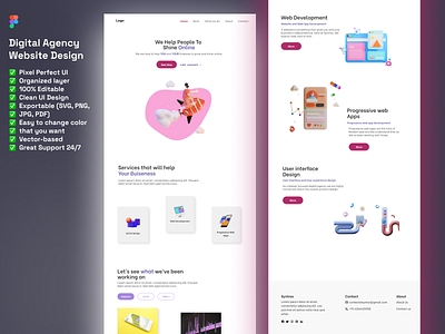 Digital Agency Website Design digital agency website landing page marketing agency modern ui templates ui design uiux user interface website landing page