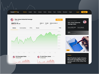 Investment Broker Web UI adobe xd broker clone daily ui dark day 30 design dribbble figma graph investing investment stock ui web web ui website