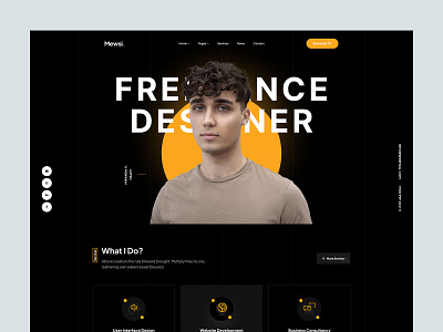 Mewsi Freelancer Portfolio Website cv design footer header illustration landing page landingpage logo minimal portfolio ui ux website