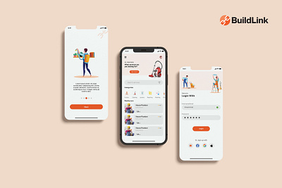 In-House Services Mobile Application Design app design applictions cleaning construction creative flat mobile app design mobile applications ui ui design uiux design user friendly ux design vector