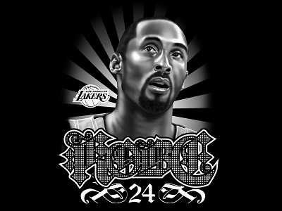 KOBE - RIP basketball design illustration lettering nba portrait tshirt design typography