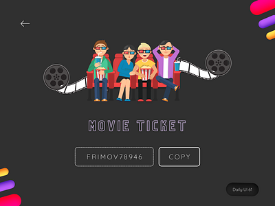 Daily UI #061 - Redeem Coupon 3d canva design cinema clean design coupon coupon ui daily ui 061 daily ui challenge dailyui061 dailyuichallenge graphic design movie movie ticket pass redeem redeem coupon theatre ticket ticket design ui