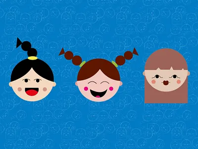 circle girls design flat graphic design illustration