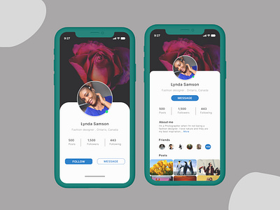 User Profile page design figma