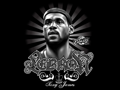 LEBRON basketball design graphic design illustration lettering nba portrait tshirt design typography
