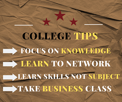 COLLEGE TIPS POST ad post branding canva design dp facebook illustration instagram logo ui