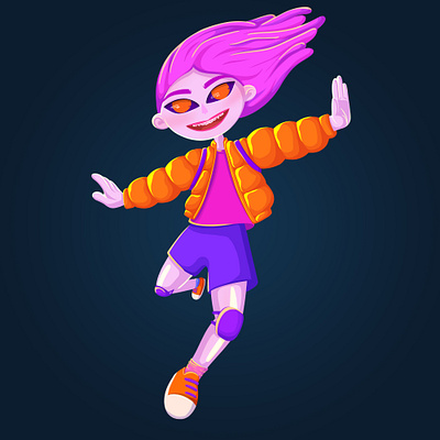space girl bright colors character character design girl space woman