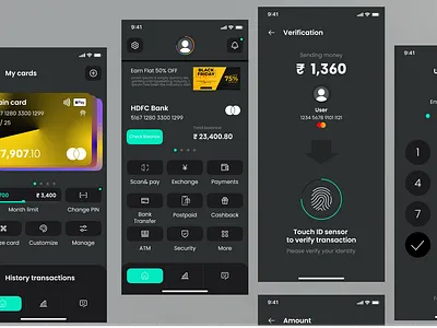 Bank App UI adobesuite branding design graphic design illustration logo photoshop ui ux vector