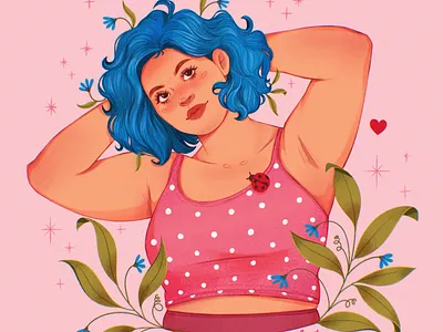 Blue hair 💙 art book branding children illustration design design book girl graphic design illustration kids leaves logo oc original character original design portrait ui