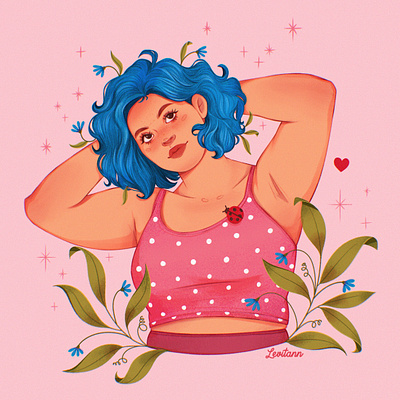 Blue hair 💙 art book branding children illustration design design book girl graphic design illustration kids leaves logo oc original character original design portrait ui