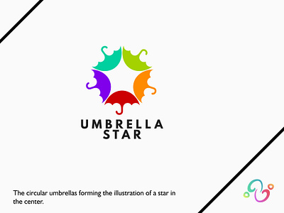 Umbrella Rain Logo brand design brand designer brolly colorful logo design logo designer logo for sale logo idea logo inspiration logomark logotype parachute rain solar system space star sun umbrella weather zzoe iggi