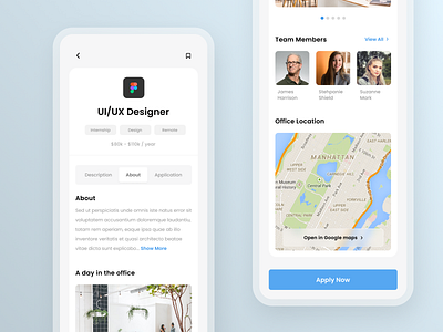 Job Finder app (concept) app figma finder ios job jobfinder map mobile office ui ux