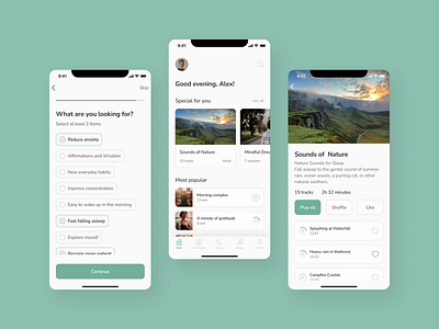 Mobile app for Meditation app design mobile app ui