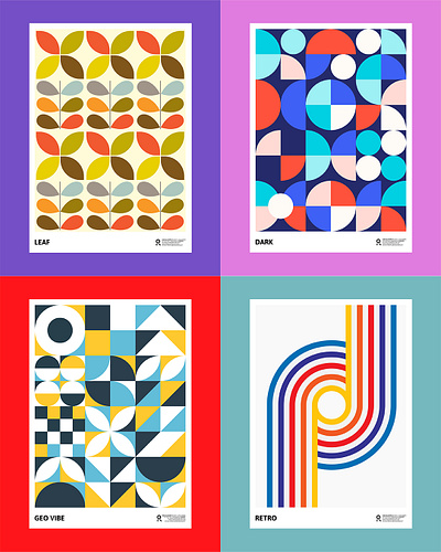 Poster Series Batch #1 abstract bauhaus branding design designerachit digital art editorial geometric gradient graphic design illustration poster poster design posters print design retro vector illustration