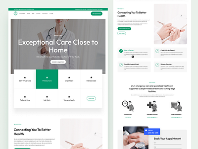 Hospital Landing Page care divi doctor health healthcare hospital icon illustration landing page medical nurse ui user research ux web design web site