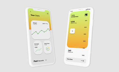 Weight control App Mockups calories calculate mockuos mockups ui weight control weight measure mockups