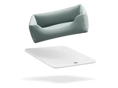 3D Render - FENISKA Base 3d animation basket branding c4d cinema 4d flying front health pet product render redshift weight white