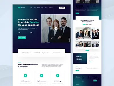 Digital Business Solutions branding design digital digital solution graphic design illustration landing page layout logo typography ui ux vector website website layout