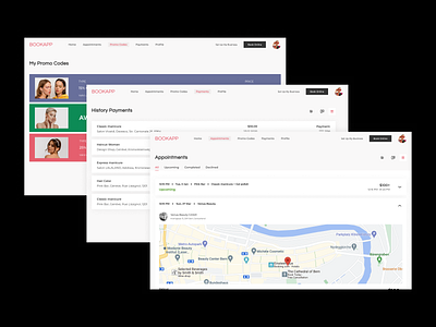 Booking for Beauty industry - Application agency app application appointment beauty booking dashboard design history payment minimal promo codes page ui ui design ux web app