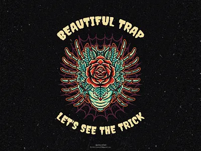 Flower Spider - Retro Illustration spring