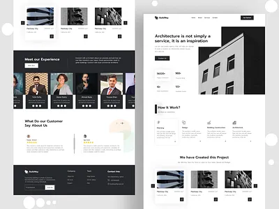 BuildWay- Construction Landing Page 2022 architect architecture building clean company construction contractor design habib homepage landingpage modern property real estate simple ui web website