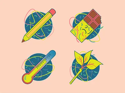 Design Service Icons austria branch brand chocolate design graphic design icon illustration martina fischmeister pastels pencis symbol thermometer vector