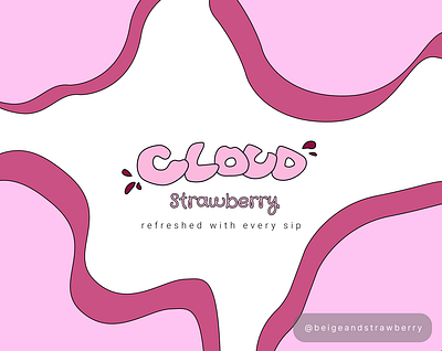 Cloud Milkshake- Strawberry branding design digitalart figma graphic design illustration logo mockup ui ux vector