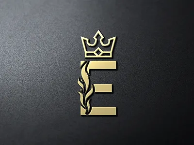 Logo-Design-Crown-E-Gold-Golden-Letter-Floral-Typography-Simple branding business crown design e floral gold golden graphic design icon illustration letter logo logo design service simple typography unique vector