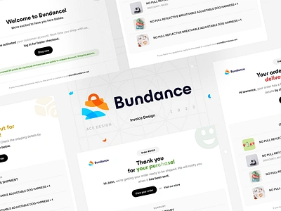 Invoice Design Template - Bundance Project. app brand brandbook branding project design email email template fee invoice invoice template logo minimal template design ui