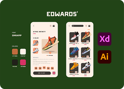 EDWARDS' | Modern SNEAKERS app design app app ui branding design graphic design illustration logo mobile app mobile app design mobile ui mobiledesign mobi̇le app nike nike ui shoe sneaker ui sneakers ui ux vector