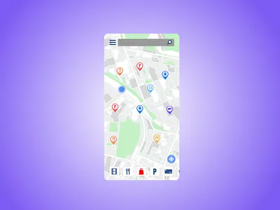 mobile Ui map app branding design graphic design illustration logo typography ui ux vector
