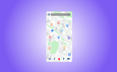 mobile Ui map app branding design graphic design illustration logo typography ui ux vector