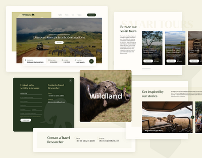 Wildland (Luxury safari tours in Kenya) / web design adventures booking branding clean logo national park safari tours travel ui ux webdesign wild wildland