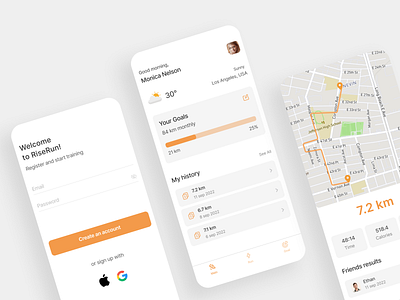 Running App 🏃🏻‍♂️ animation app design mobile ui ux