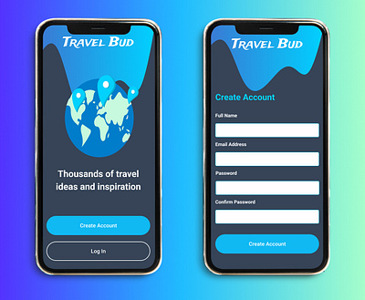 Daily UI Challenge #1: Travel App Sign Up Page app design mobile product design ui ux