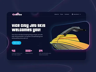 Landing GTA ViceCity Concept for JetSkis design figma game gta jetski minimal uiux ux vicecity